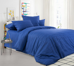 Пододеяльник "Эко 15 синий" 2-спальный из Перкаля (100% Х/Б) Текс Дизайн