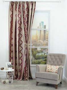 Штора, Amore Mio, 2980-3DX-23, 2х2,7х1м, бордовый