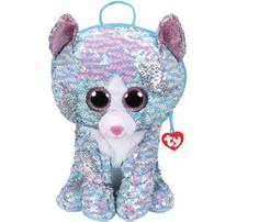 Рюкзак игрушка TY Вимси кошка с пайетками голубой 95033