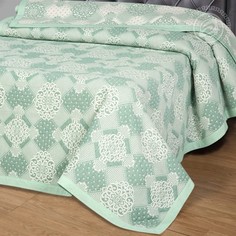 Покрывало Жаккардовое Луиза зеленая 180х235 Двуспальное 100% Хлопок АРТ ДИЗАЙН