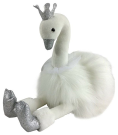 SHANTOU Лебедь белый с серебряными лапками и клювом, 25 см. M091