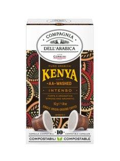 Капсулы Dell Arabica Kenya AA washed для кофемашин Nespresso 10 капсул Compagnia Dellarabica