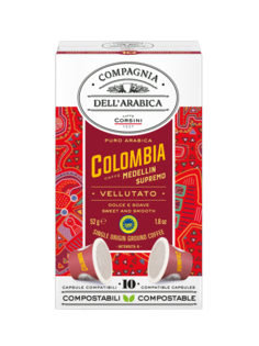 Капсулы Dell Arabica Colombia medellin supremo для кофемашин Nespresso 10 капсул Compagnia Dellarabica