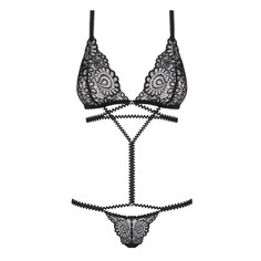 Оригинальное боди Mixty с кружевом, черный, L-XL, Obsessive