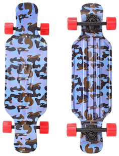 Скейтборд Y-SCOO Longboard Shark Tir 31 с сумкой синий/красный
