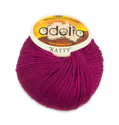 Пряжа Adelia Katty, 100% шерсть, 10*50 г, 150 м+-10 м, №23, малиновый