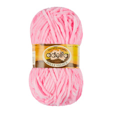 Пряжа Adelia Dolly Velour, 100% микрополиэстер, 5*100 г, 93 м+-6 м, №27, светло-розовый
