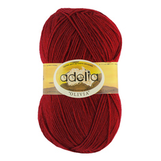 Пряжа Adelia Olivia, 60% акрил, 40% шерсть, 5*100 г, 250 м+-10 м, №17, бордо