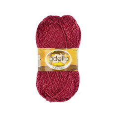 Пряжа Adelia Sandra, 50% шерсть, 50% акрил, 10*50 г, 90 м+-4 м, №12, бордовый