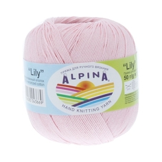 Пряжа Alpina Lily, 100% мерсеризованный хлопок, 10*50 г, 175 м+-5 м, №004, розовый