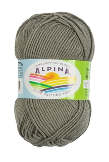 Пряжа Alpina Misty, 70% хлопок, 30% шерсть, 10*50 г, 105 м+-5 м, №15, серый