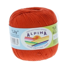 Пряжа Alpina Lily, 100% мерсеризованный хлопок, 10*50 г, 175 м+-5 м, №198, темно-оранжевый