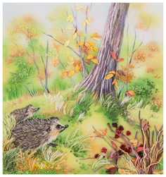 Набор для вышивания PANNA Живая картина Ежи с лентами