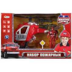 Игровой набор Играем вместе Пожарный, с вертолетом и аксессуарами, 19*13*2 см