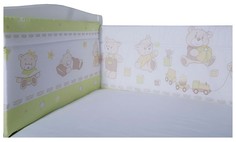 BAMBOLA Бортик в кроватку МИШКА Бязь 40*60-2 части. 40*120-2 части Зеленый