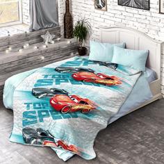 Покрывало стеганое "Непоседа" 145х200 "Тачки Высокая скорость 8878-1/8876-1 Тейковский ХБК