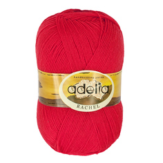 Пряжа Adelia Rachel, 90% шерсть, 10% полиэстер, 5*100 г, 400 м+-15 м, №07, малиновый