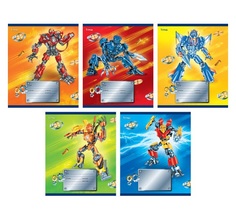 Unnika Тетрадь школьная 12л линейка Unnika Неустрашимые роботы