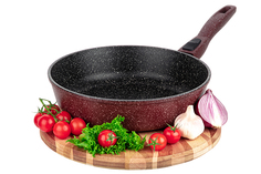 Сковорода глубокая 26 см Elan Gallery ГАРМОНИЯ ВКУСА Рубиновый дуэт, со съёмной ручкой