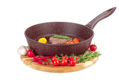 Сковорода - гриль круглая 26 см Elan Gallery ГАРМОНИЯ ВКУСА Рубин, с несъёмной ручкой