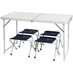 Туристический стол со стульями Nisus N-FS-21407+21124A white-silver