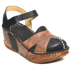 Босоножки женские Airbox 137608 черные/коричневые 37 RU