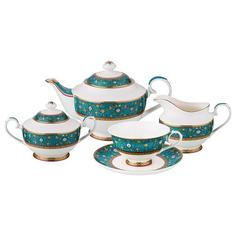 Чайный сервиз Lefard, 15 предметов, синий, с цветочным узором