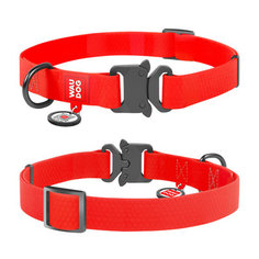 Ошейник для собак Collar Waudog Waterproof с QR-паспортом пряжка-фастекс Красный 35-58 см