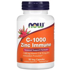 Витамин С в комплексе с цинком для иммунитета C-1000 Zinc Immune NOW 90 капсул