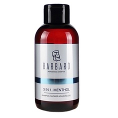 Шампунь гель для душа бритья Barbaro Shampoo Shower Shawing Gel - с ментолом 250 мл