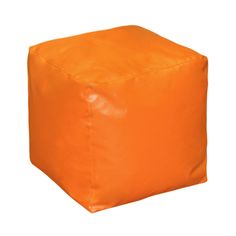Бескаркасный пуф-куб Pazitif БМЭ9 one size, экокожа, Оранжевый