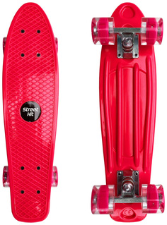 Скейт Cruiser Board Street Hit Красный со светящимися колесами