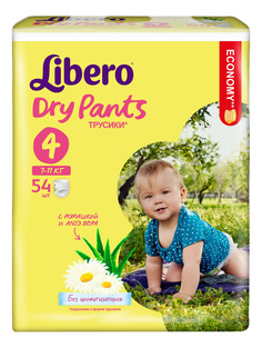 Подгузники-трусики Libero Dry Pants Size 4 (7-11кг), 54 шт.