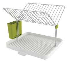 Сушилка для посуды и столовых приборов 2-уровневая со сливом y-rack белый/зеленый Joseph Joseph