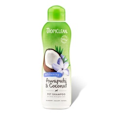 Шампунь для кошек и собак TropiClean Авапухи и кокос для белой шерсти, 355 мл