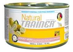 Консервы для собак TRAINER Natural Adult Mini, ветчина, рис, маточное молочко, 150г