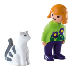 Игровой набор PLAYMOBIL 1.2.3.: Женщина с кошкой