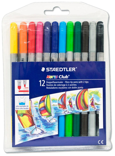 Набор фломастеров Staedtler NorisClub 320 двусторонний 12 цветов