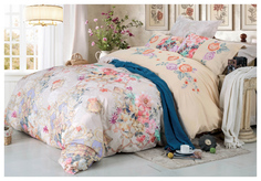 Комплект постельного белья СайлиД сатин с вышивкой двуспальный