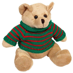 Мягкая игрушка ABtoys Медведь в свитере, бежевый, 12 см