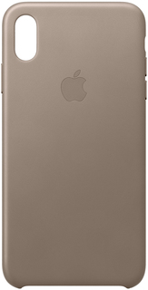 Кейс для iPhone Apple Leather XS Max кожаный платиново-серый MRWR2ZM/A