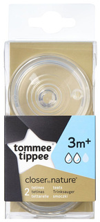 Соски для бутылочки Tommee Tippee Close to nature "средний поток", 2 шт,