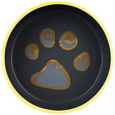 Одинарная миска для кошек и собак TRIXIE, керамика, резина, синий, желтый, 0,3 л