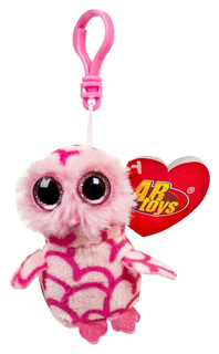 Мягкая игрушка ABtoys Совенок розовый, на брелке 12 см