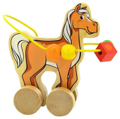 Каталка детская МДИ Лошадка пальчиковый лабиринт Мир деревянных игрушек