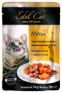 Влажный корм для кошек Edel Cat, курица, утка, 100г