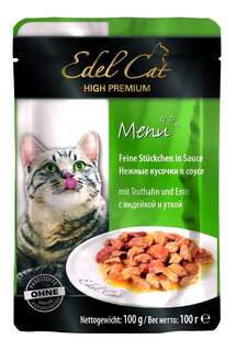 Влажный корм для кошек Edel Cat, индейка, утка, 100г