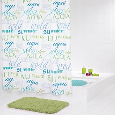 Штора для ванных комнат Woda синий/голубой 180*200 Ridder