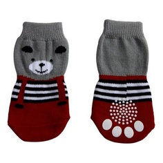 Носки для собак Triol размер L, 2 шт серый, красный