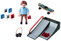 Игровой набор Playmobil Экстра-набор:Скейтбордист с пандусом